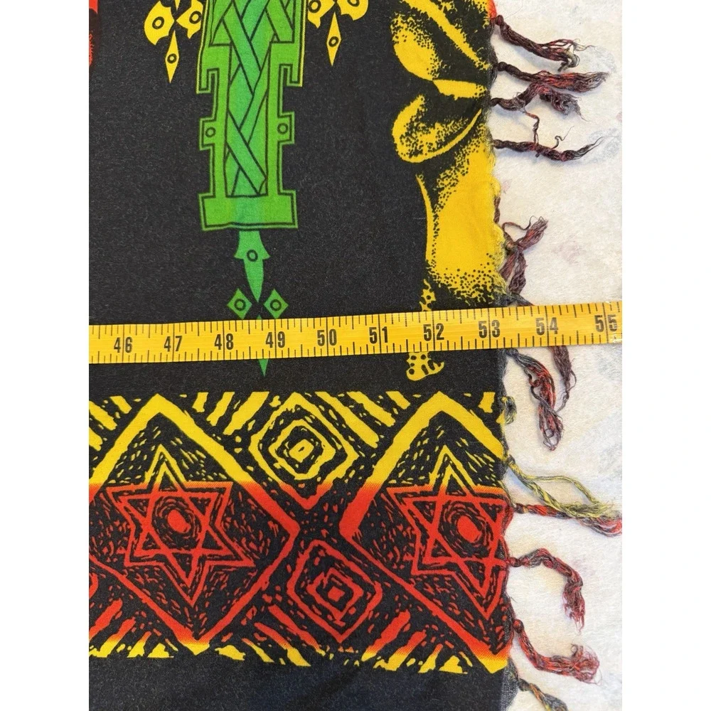 Bob Marley Tapestry Shawl Beach Cover-up Sarong Multicolor With Fringe